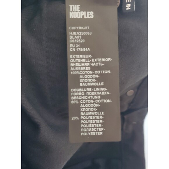 Kooples Black Jeans  Size 31 Button Fly - Picture 6 of 6